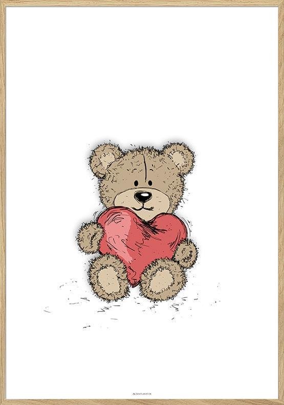 Nallebjörn med hjärta poster
