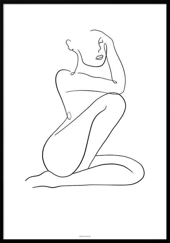 Line art kvinna affisch