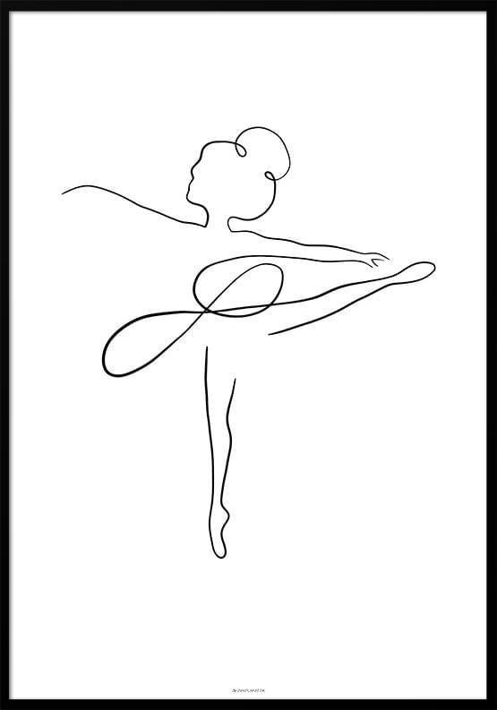 En linjeteckning - Ballerina-plakat
