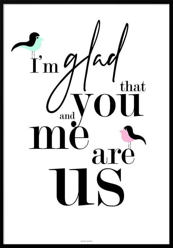 Jag är glad att - Fågelplakat