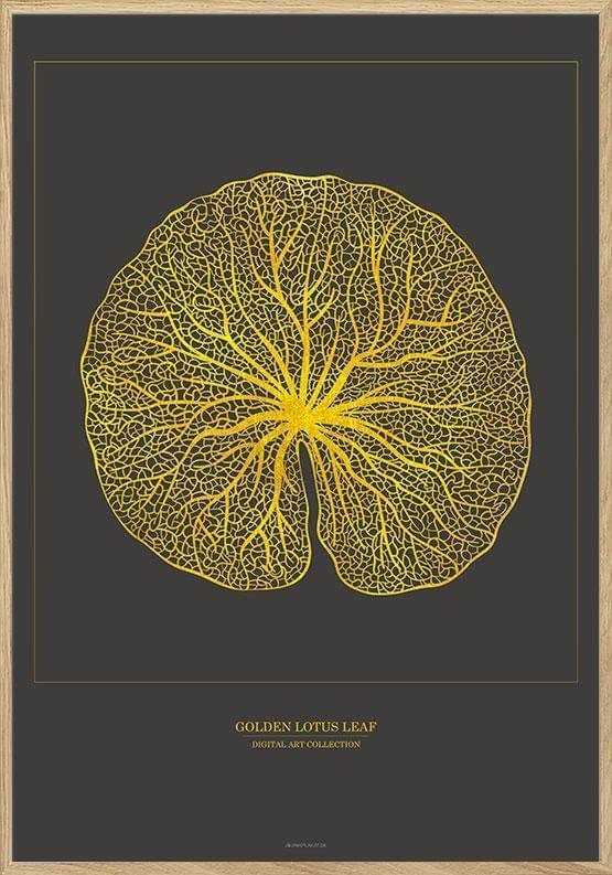 Gyllene lotusblad - Konstposter