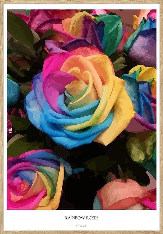 Regnbågsrosor - Grafisk poster