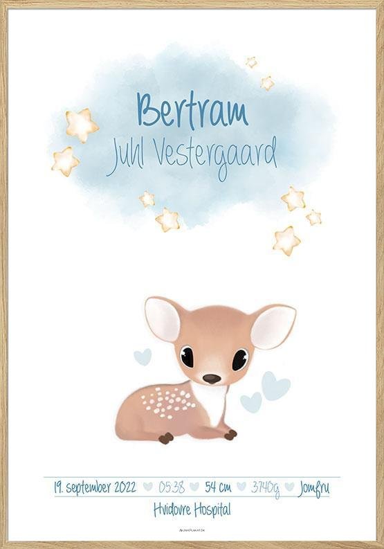 Födelsetecken med rådjur för pojke