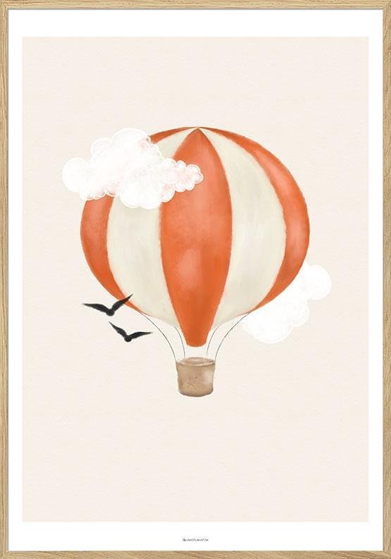 Barnposter med röd luftballong