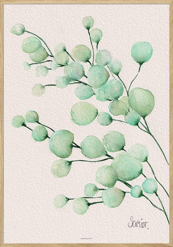 Gröna blad - akvarellkonstposter