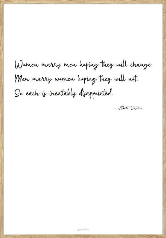 Kvinnor gifter sig med män - rolig citatposter om kärlek