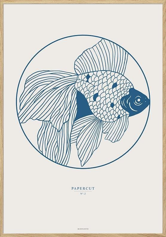 Pappersklippt poster nr 2 blå