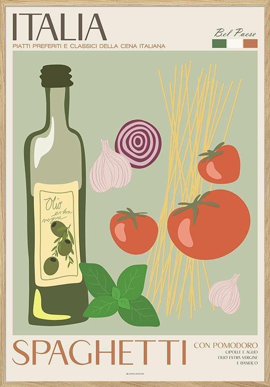 Matposter för köket - Spaghetti con pomodoro