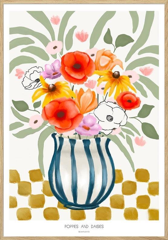 Konstposter - Vallmo och prästkragar