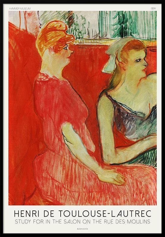 Henri de Toulouse-Lautrecs målningaffisch - Studie för I salongen på Rue des Moulins