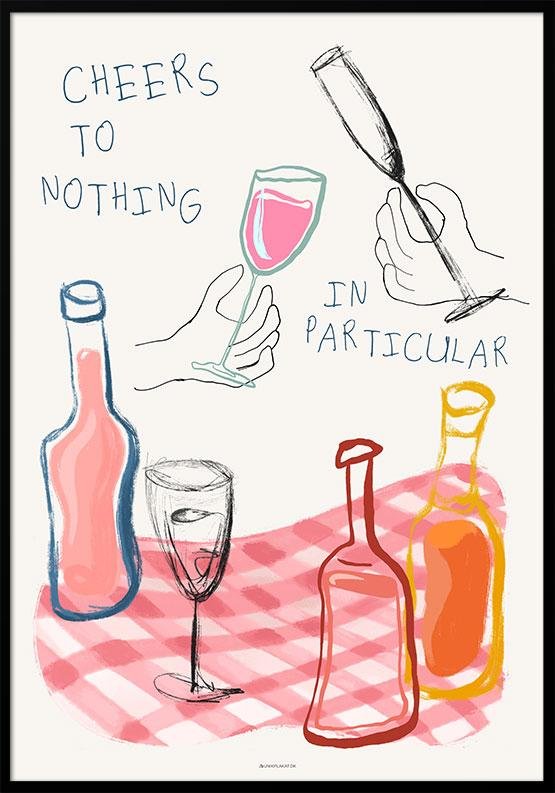 Affisch med vin - Skål för ingenting
