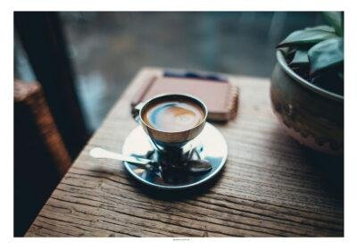 Fotoplakat - Kaffe och anteckningar