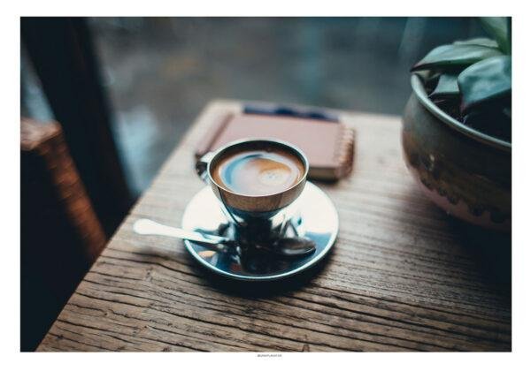 Fotoplakat - Kaffe och anteckningar