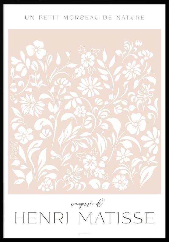 Matisse-inspirerad poster med blommönster