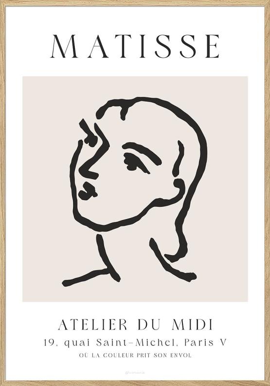 Matisse-skiss - Kvinnans ansikte