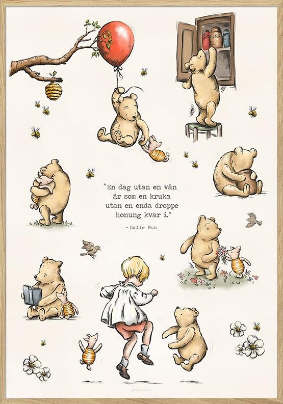 Nalle Puh poster - En dag utan vänner