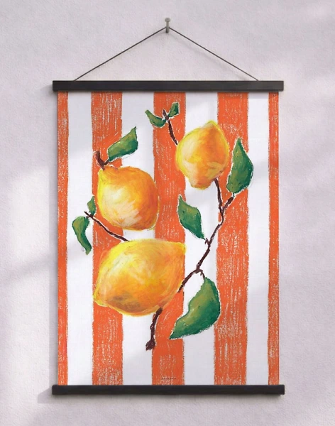 Citroner – teckning med oljepastellkritor