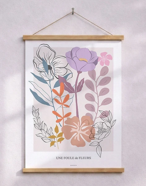 Konstaffisch med blommor