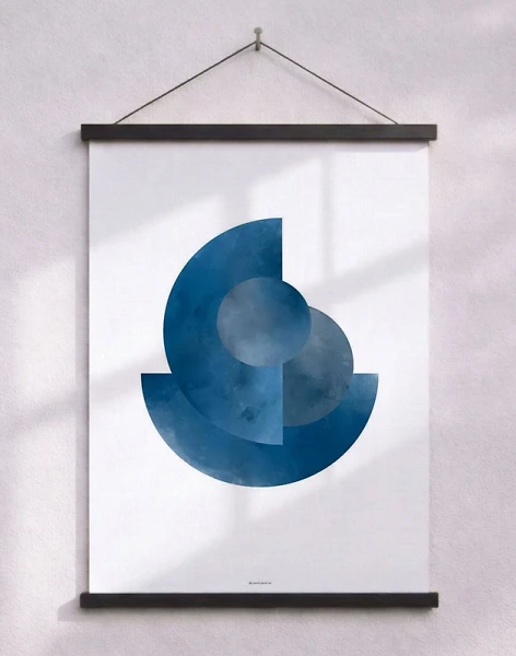 Blue Hemispheres - grafisk affisch