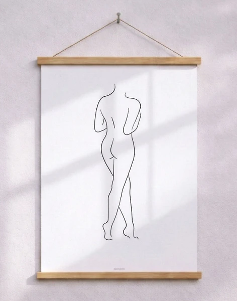 Line art - Woman standing poster
