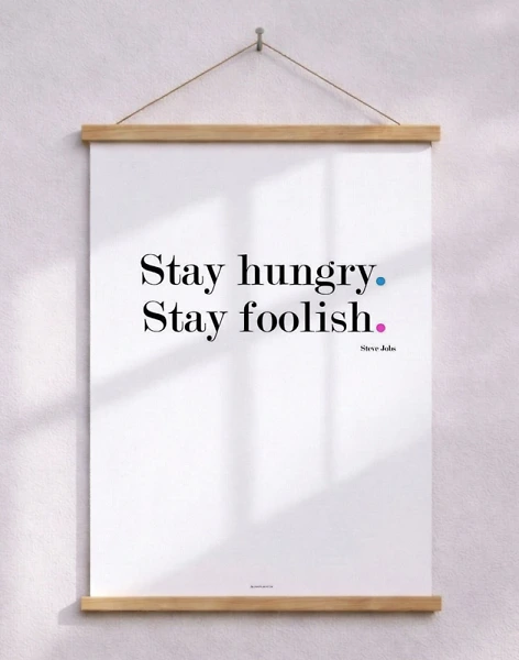 Affisch med Steve Jobs citat