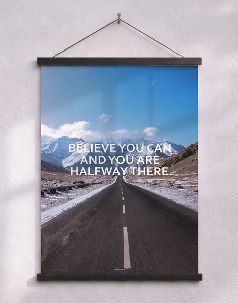 Believe you can - motiverande affisch med citat