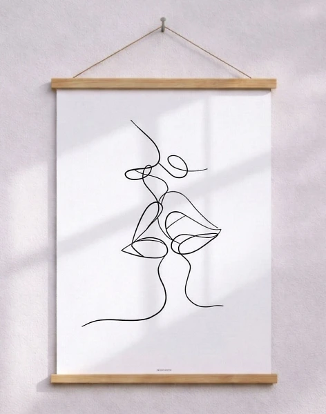 Line art - Kiss poster