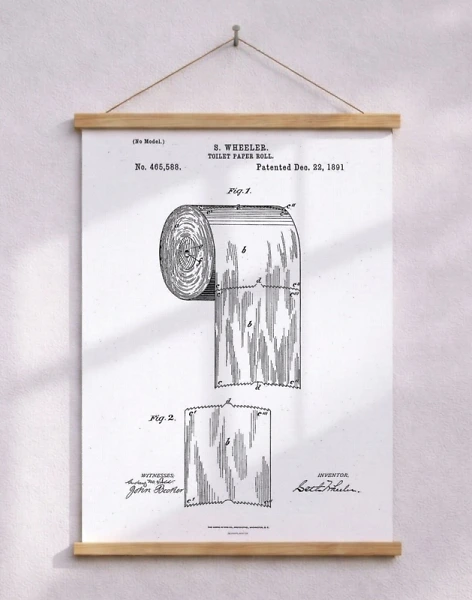 Toalettpapper-affisch – Patentritning av toalettrulle