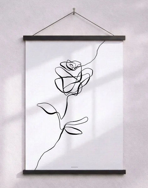 Rose - line art affisch