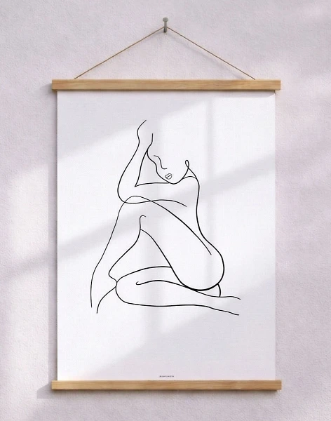 Line art - Woman no. 1 poster