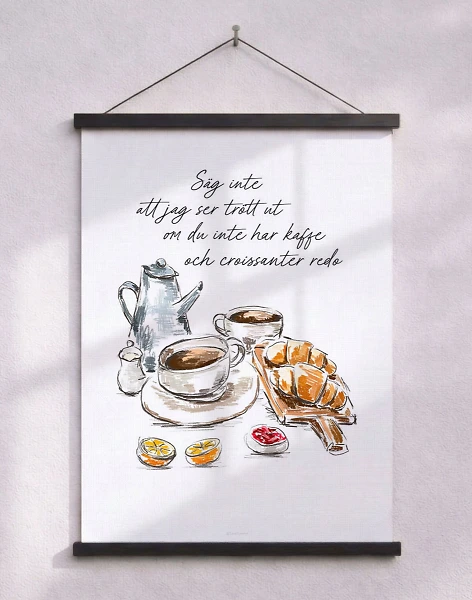 Kaffecitatposter med linjeteckning