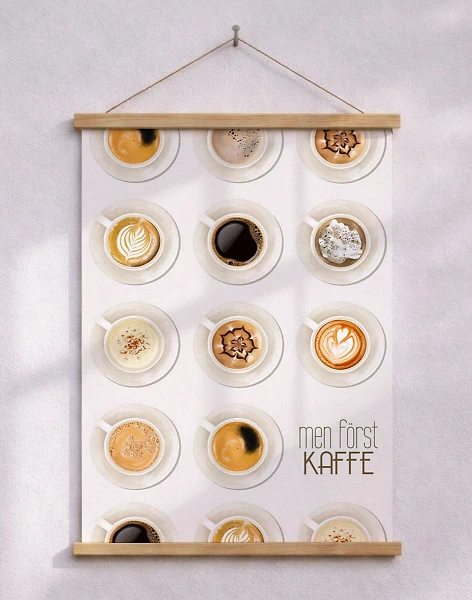 Kaffeposter – poster med kaffesorter och kaffekoppar