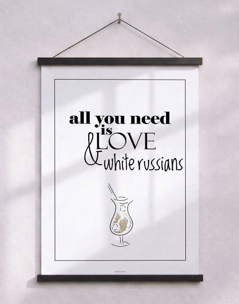 Cocktailaffisch - White Russian