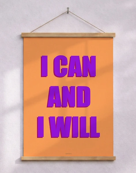 Färgglad textaffisch - I can and I will
