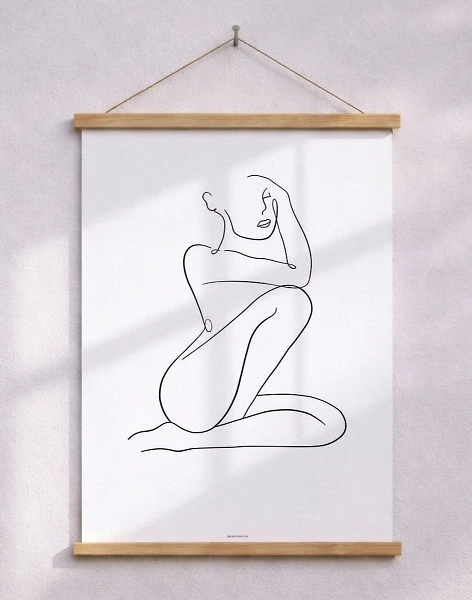 Line art - Woman no. 2 poster