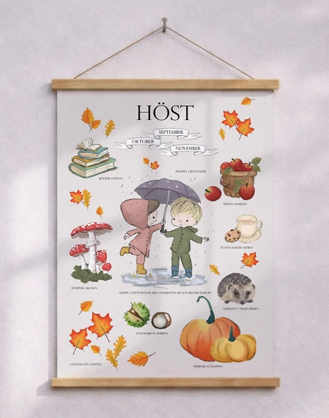 Höstposter - barnposter med höstmotiv