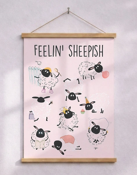Affisch med får - Feelin' sheepish