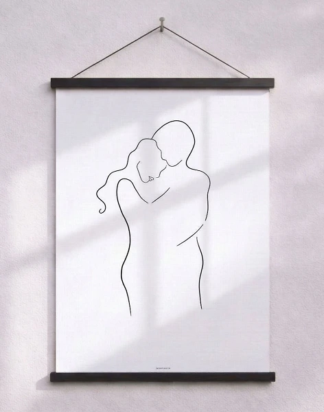 Line art - Hug poster