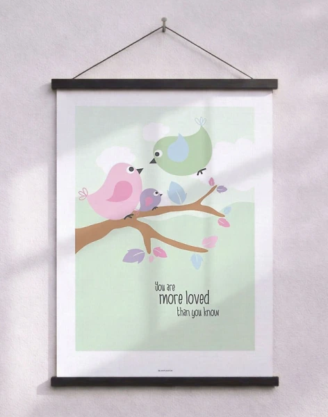 Barnposter - Fågelfamilj