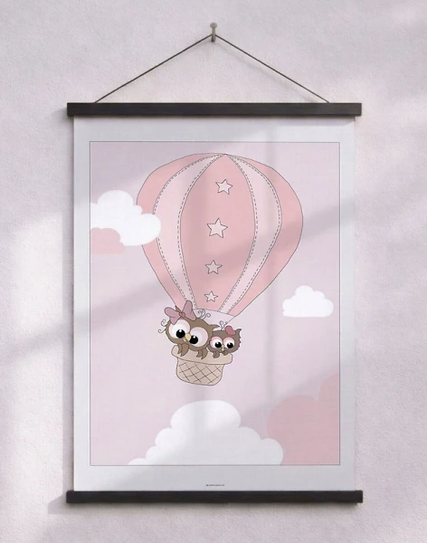 Ugglaposter till barnrummet