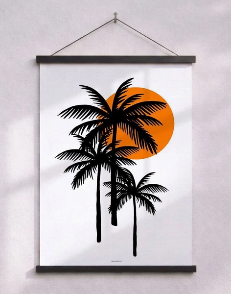 Konstposter - Svarta palmer
