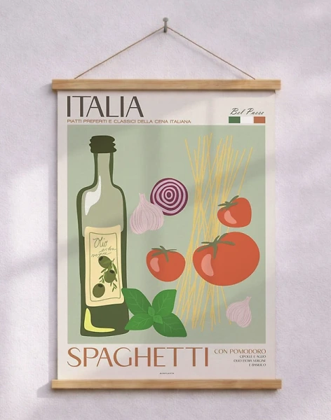 Matposter för köket - Spaghetti con pomodoro
