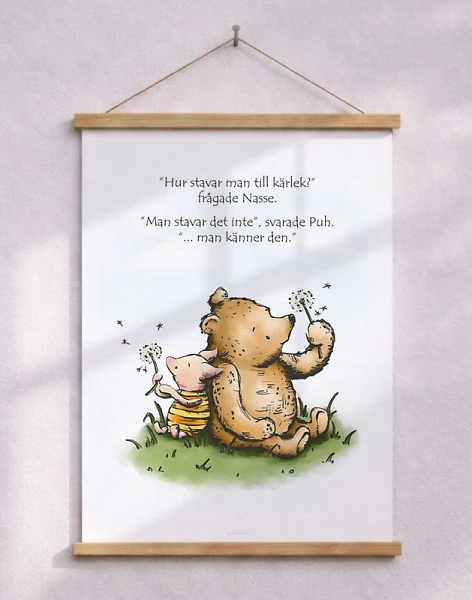 Nalle Puh-affisch - Stavar till kärlek