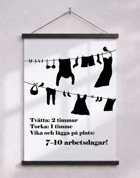 Vit tvättposter med tvätt
