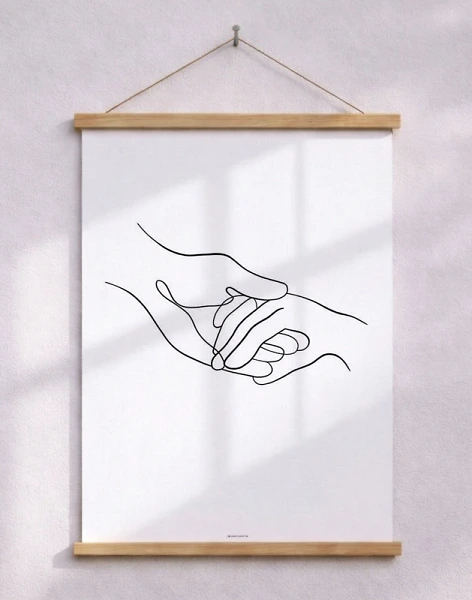 Line art - Take my hands poster