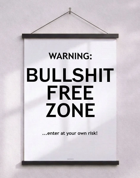 Bullshit free zone poster