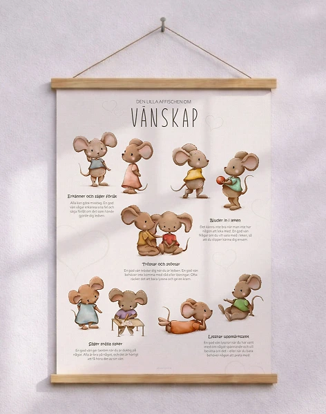 Vänskapsposter - samtalsposter om vänskap för barn