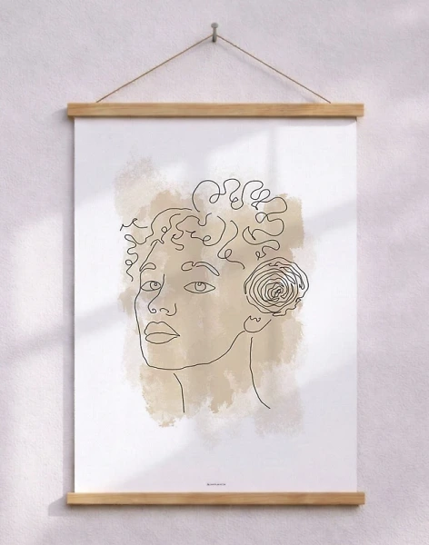 Konstposter - Woman in beige no. 3