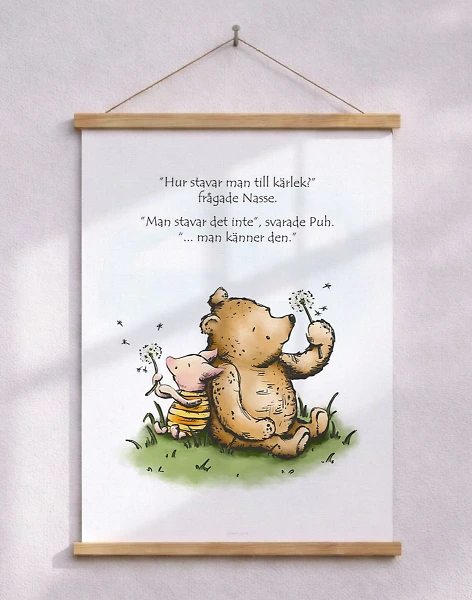 Nalle Puh-affisch - Stavar till kärlek