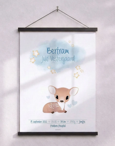 Födelseposter med rådjur för en pojke